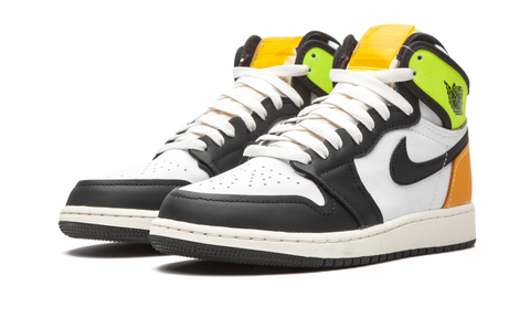 Jordan 1 Retro High White Black Volt University Gold